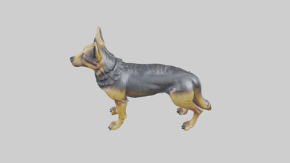 3D model German Shepherd statue model VR / AR / low-poly
