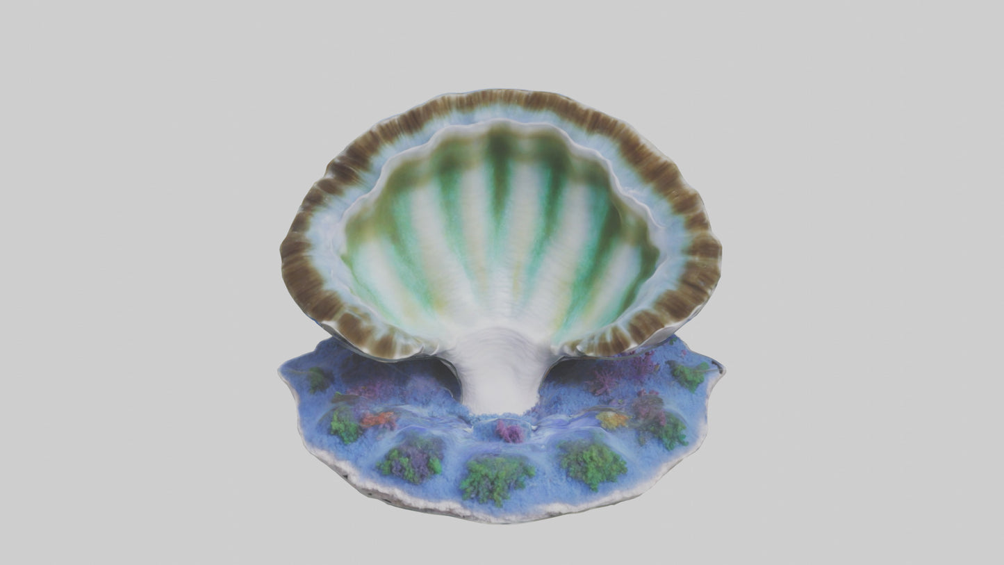 3D model Giant Clam resting on reef model VR / AR / low-poly