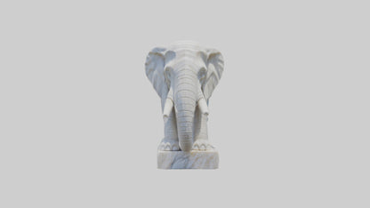 3D model Giant Marble Elephant statue model VR / AR / low-poly