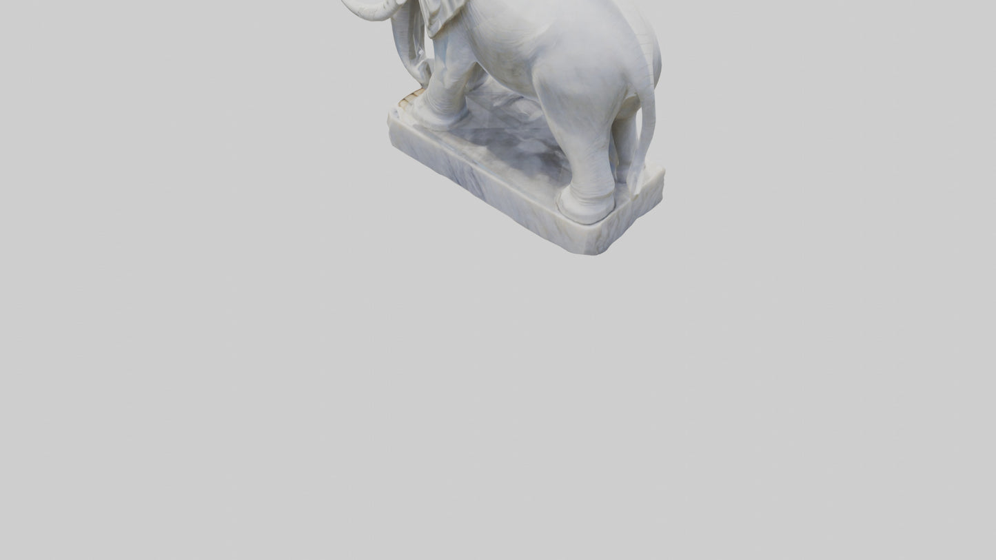 3D model Giant Marble Elephant statue model VR / AR / low-poly