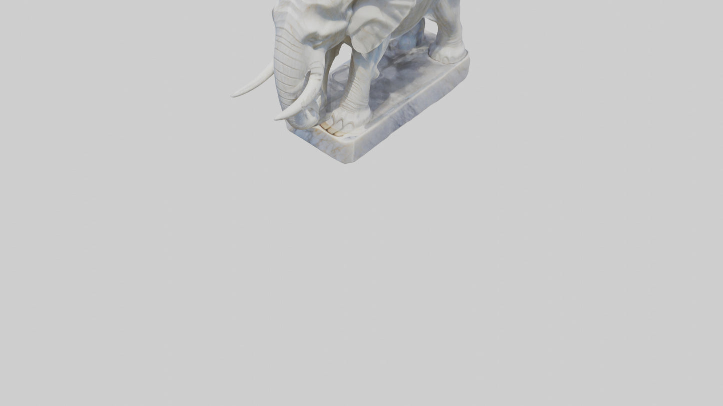 3D model Giant Marble Elephant statue model VR / AR / low-poly