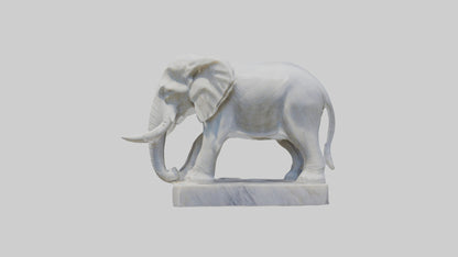3D model Giant Marble Elephant statue model VR / AR / low-poly