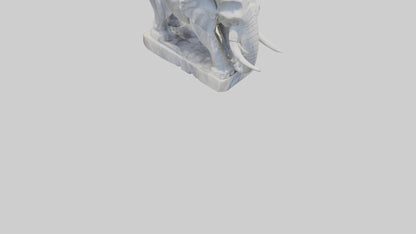 3D model Giant Marble Elephant statue model VR / AR / low-poly