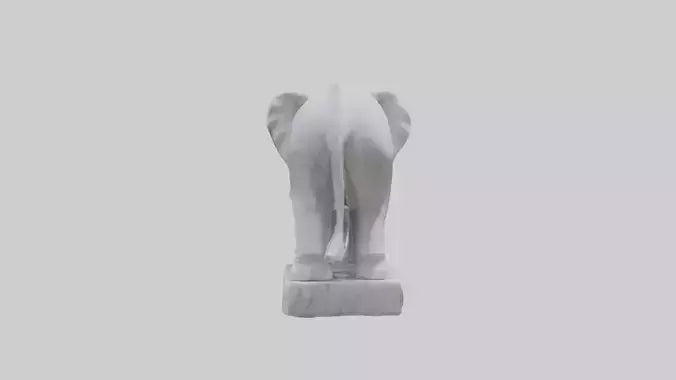 3D model Giant Marble Elephant statue model VR / AR / low-poly