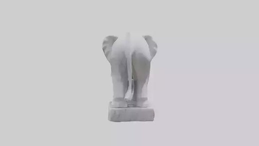 3D model Giant Marble Elephant statue model VR / AR / low-poly