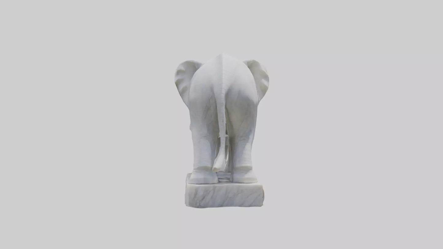 3D model Giant Marble Elephant statue model VR / AR / low-poly