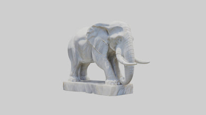 3D model Giant Marble Elephant statue model VR / AR / low-poly