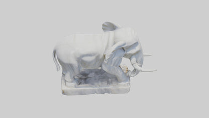 3D model Giant Marble Elephant statue model VR / AR / low-poly