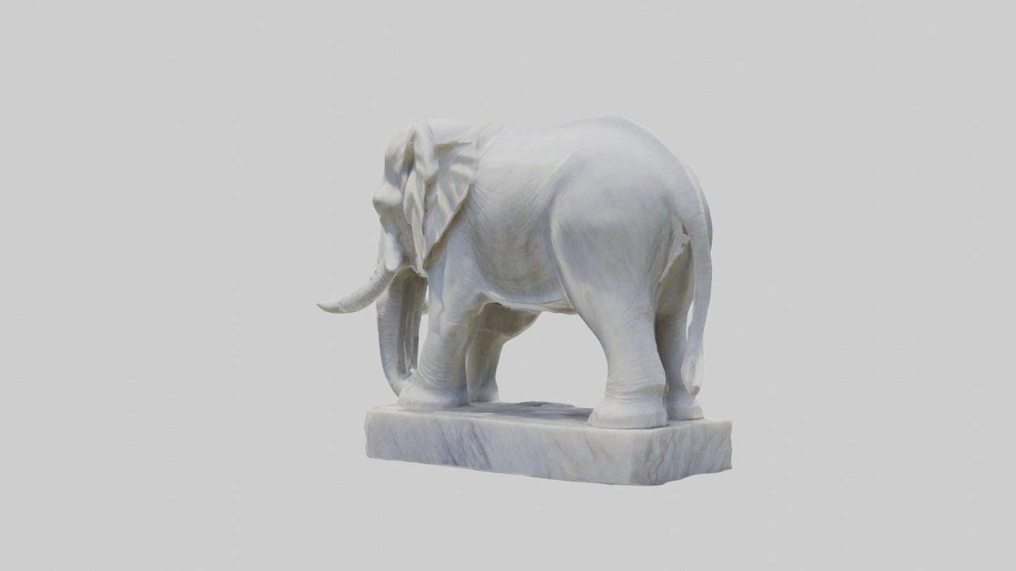 3D model Giant Marble Elephant statue model VR / AR / low-poly