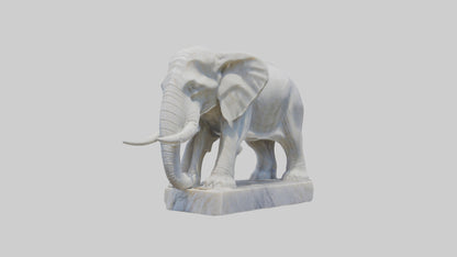 3D model Giant Marble Elephant statue model VR / AR / low-poly