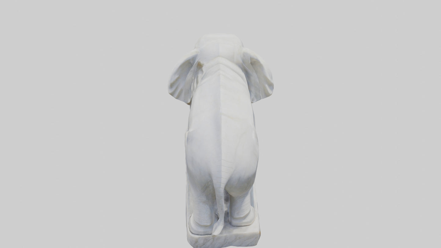 3D model Giant Marble Elephant statue model VR / AR / low-poly