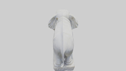 3D model Giant Marble Elephant statue model VR / AR / low-poly