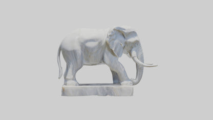 3D model Giant Marble Elephant statue model VR / AR / low-poly