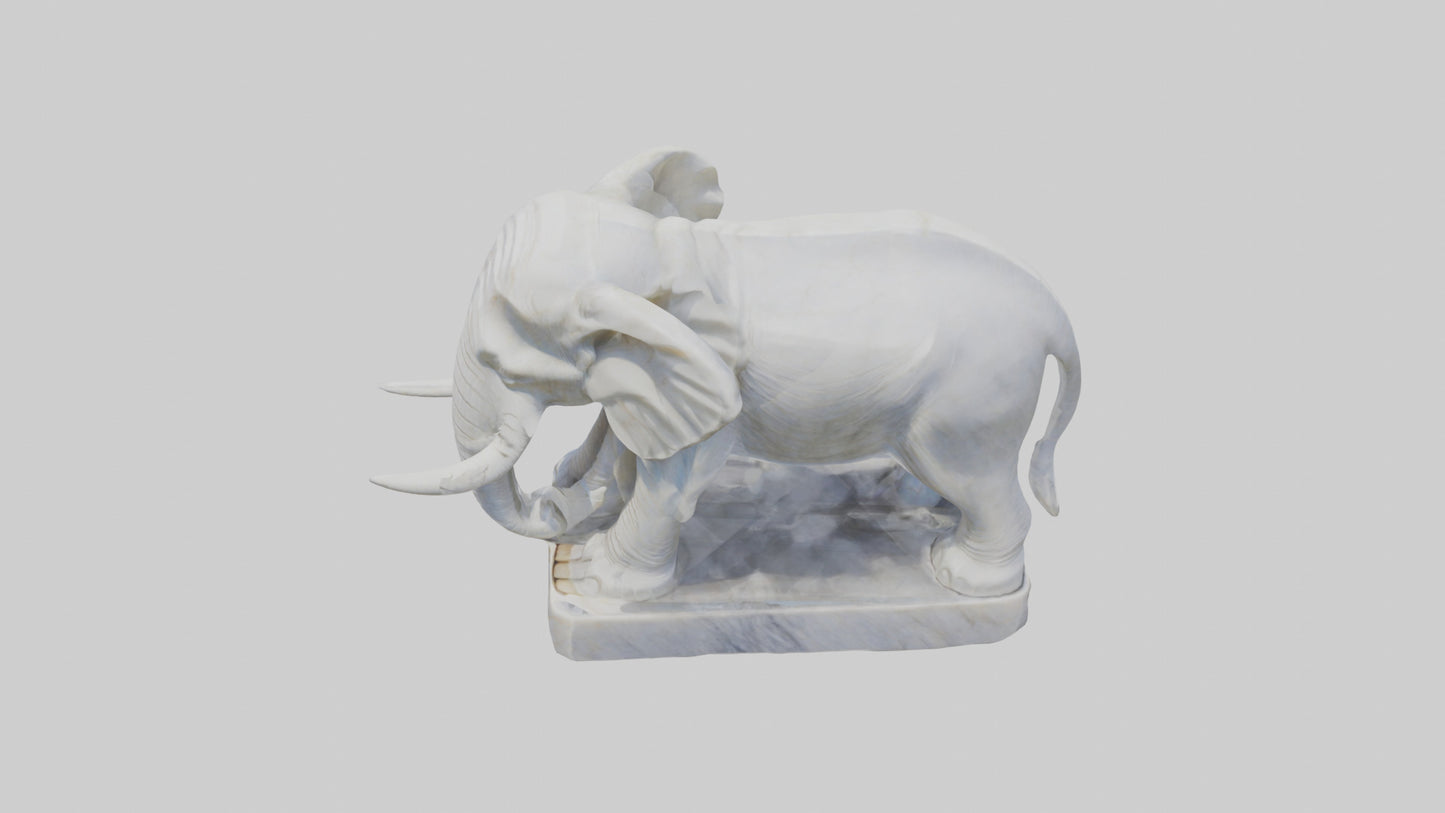 3D model Giant Marble Elephant statue model VR / AR / low-poly