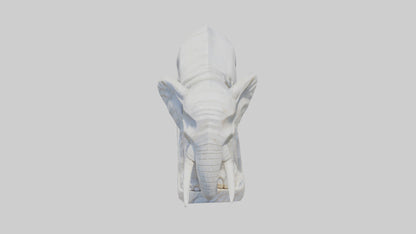 3D model Giant Marble Elephant statue model VR / AR / low-poly