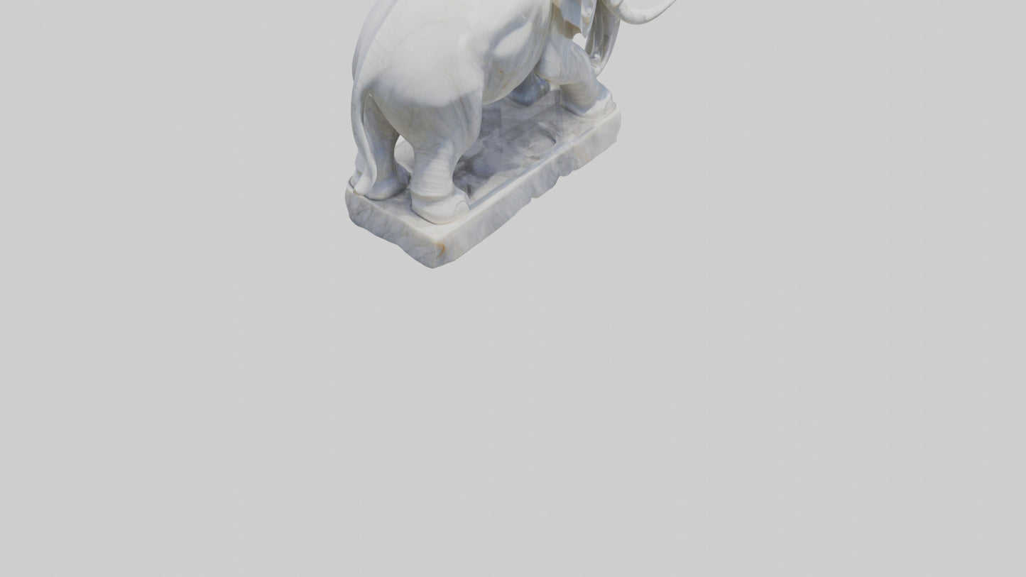 3D model Giant Marble Elephant statue model VR / AR / low-poly