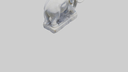 3D model Giant Marble Elephant statue model VR / AR / low-poly
