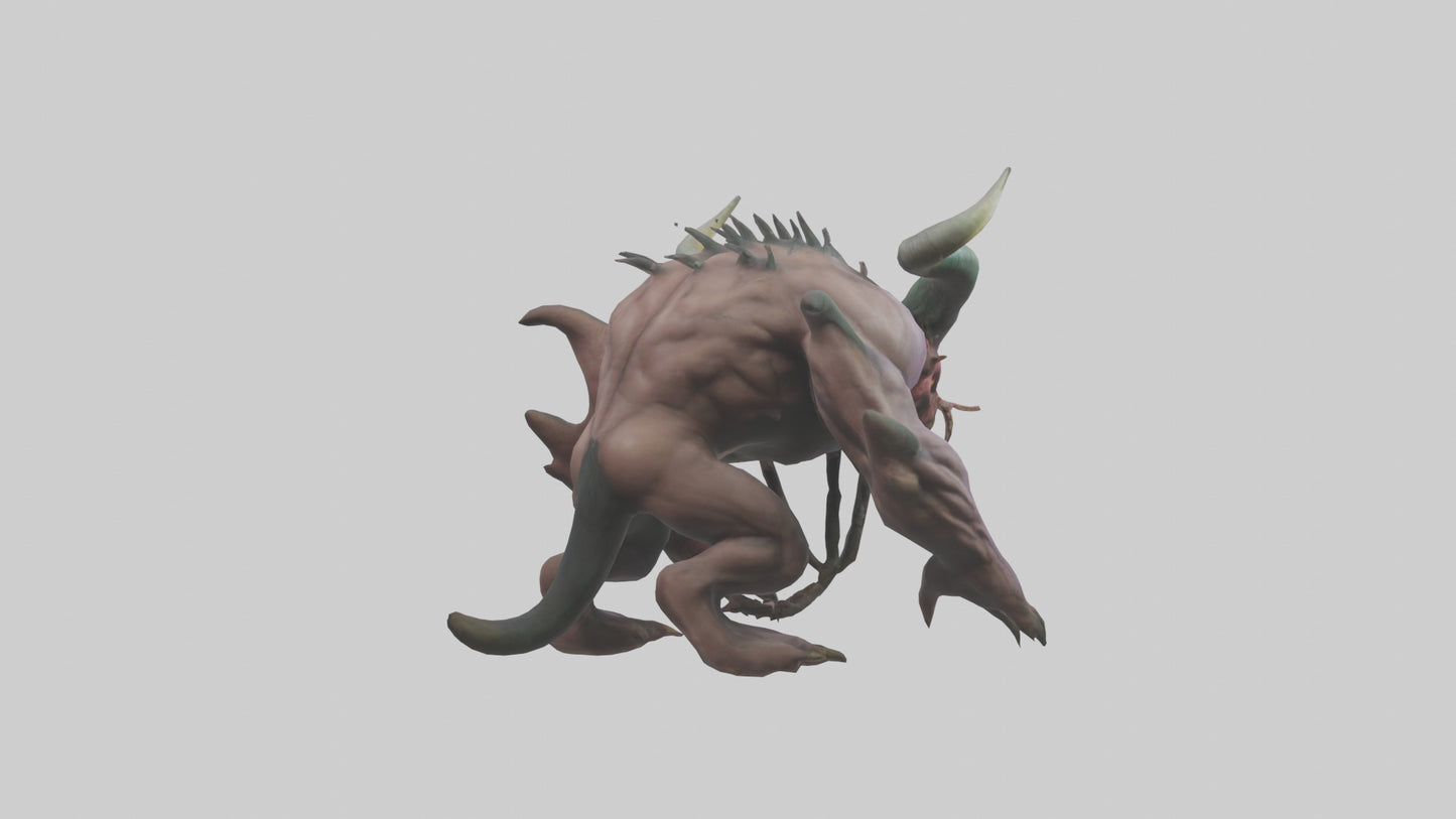 Giant Mutant Demon model VR / AR / low-poly