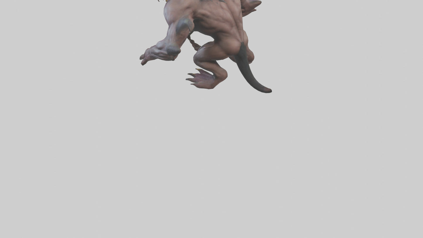 Giant Mutant Demon model VR / AR / low-poly