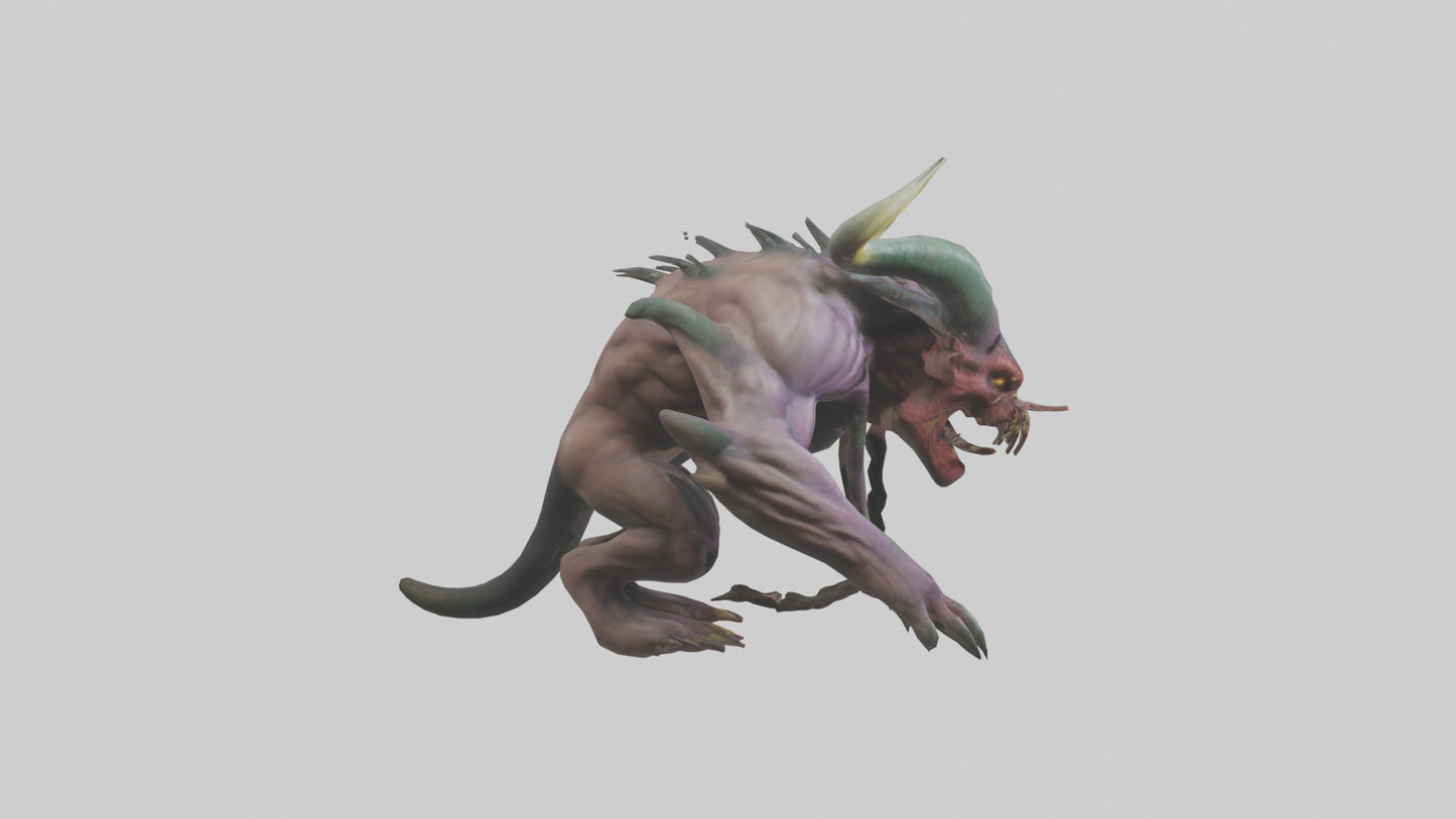 Giant Mutant Demon model VR / AR / low-poly