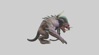 Giant Mutant Demon model VR / AR / low-poly