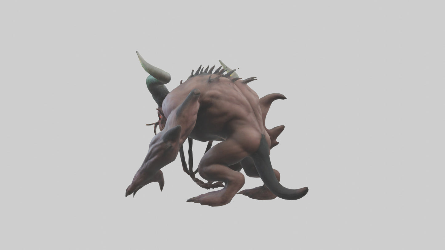 Giant Mutant Demon model VR / AR / low-poly