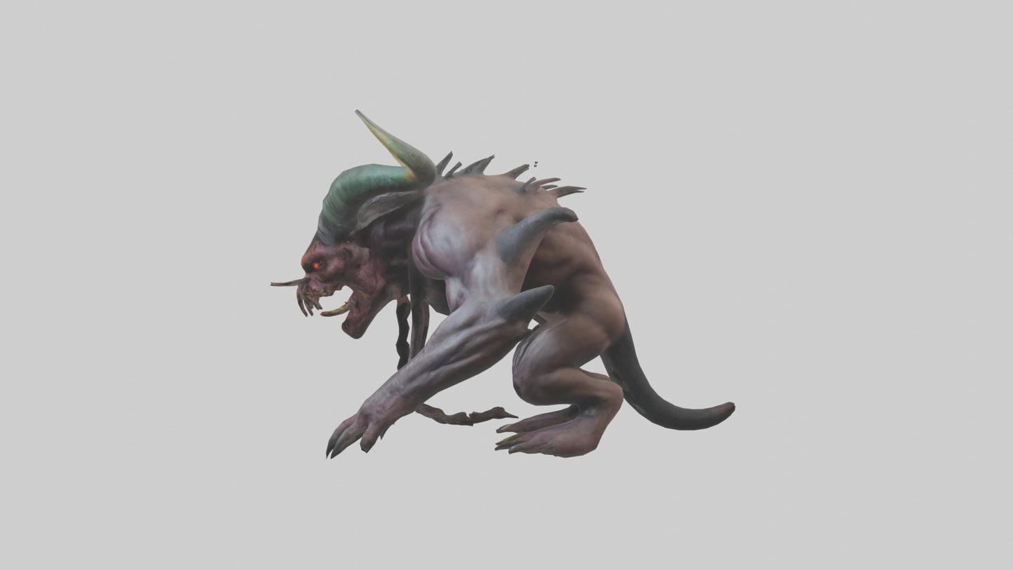 Giant Mutant Demon model VR / AR / low-poly