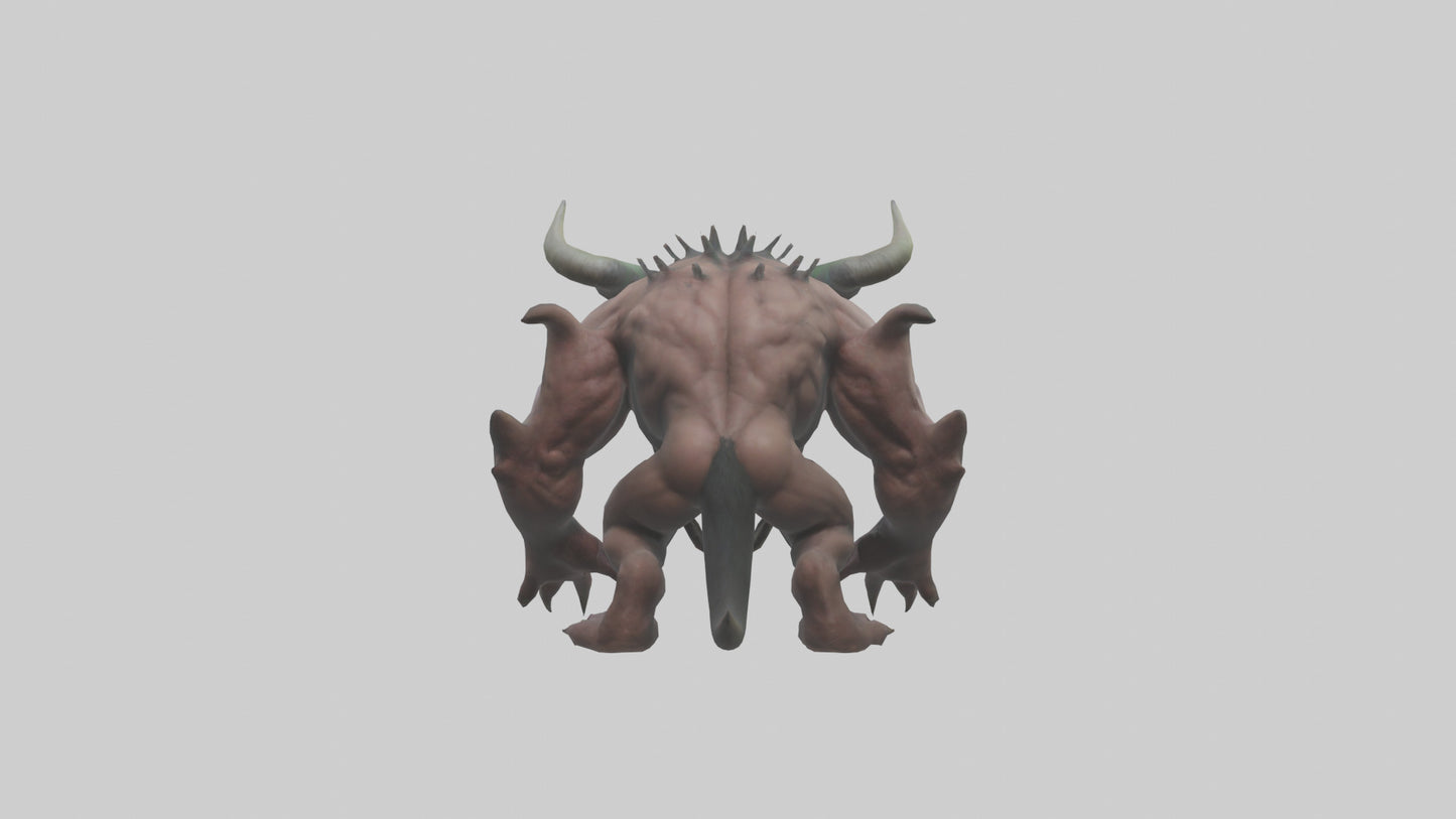 Giant Mutant Demon model VR / AR / low-poly