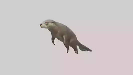 Giant Otter swimming model VR / AR / low-poly