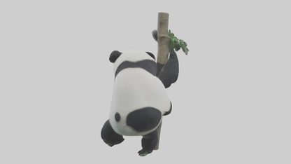3D model Giant Panda climbing model VR / AR / low-poly