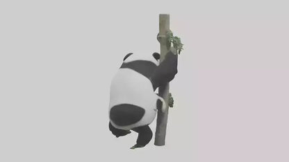 3D model Giant Panda climbing model VR / AR / low-poly