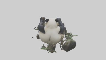 Giant Panda playing model VR / AR / low-poly
