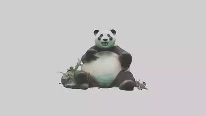 Giant Panda playing model VR / AR / low-poly