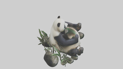 Giant Panda playing model VR / AR / low-poly