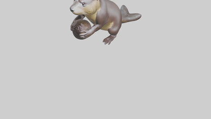 3D model Giant River Otter playing model VR / AR / low-poly