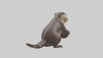 3D model Giant River Otter playing model VR / AR / low-poly
