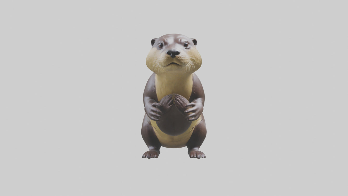 3D model Giant River Otter playing model VR / AR / low-poly