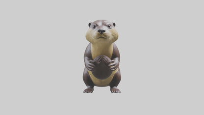 3D model Giant River Otter playing model VR / AR / low-poly