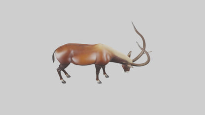 3D model Giant Sable Antelope grazing model VR / AR / low-poly