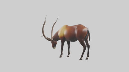 3D model Giant Sable Antelope grazing model VR / AR / low-poly