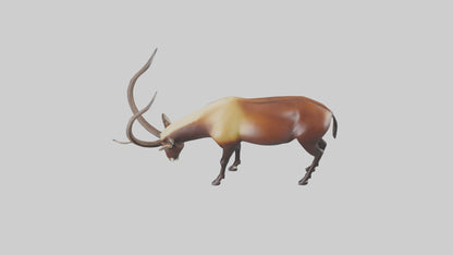 3D model Giant Sable Antelope grazing model VR / AR / low-poly