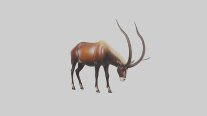 3D model Giant Sable Antelope grazing model VR / AR / low-poly