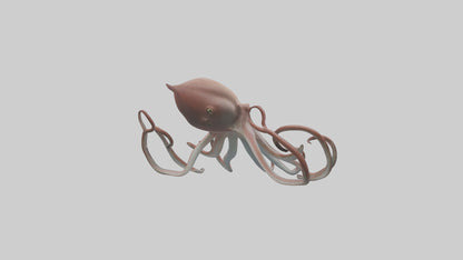 3D model Giant Squid gliding model VR / AR / low-poly