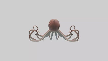 3D model Giant Squid gliding model VR / AR / low-poly