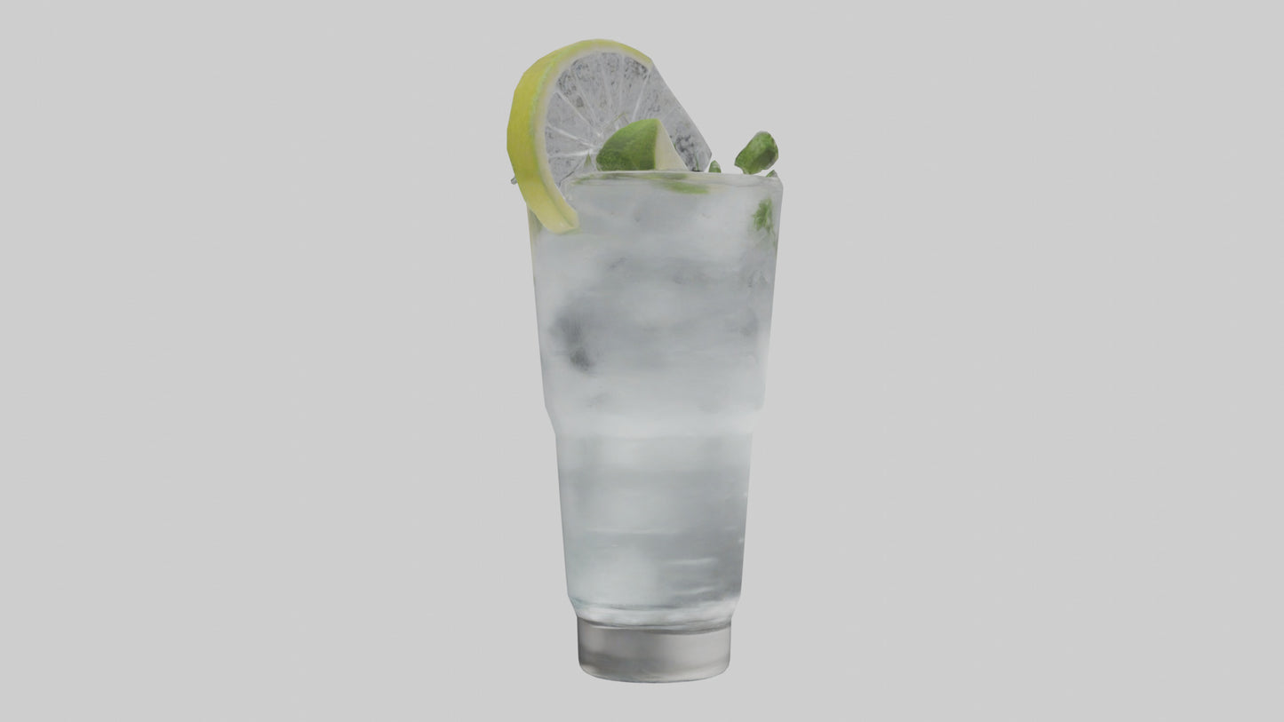Gin and tonic model VR / AR / low-poly
