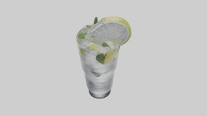 Gin and tonic model VR / AR / low-poly
