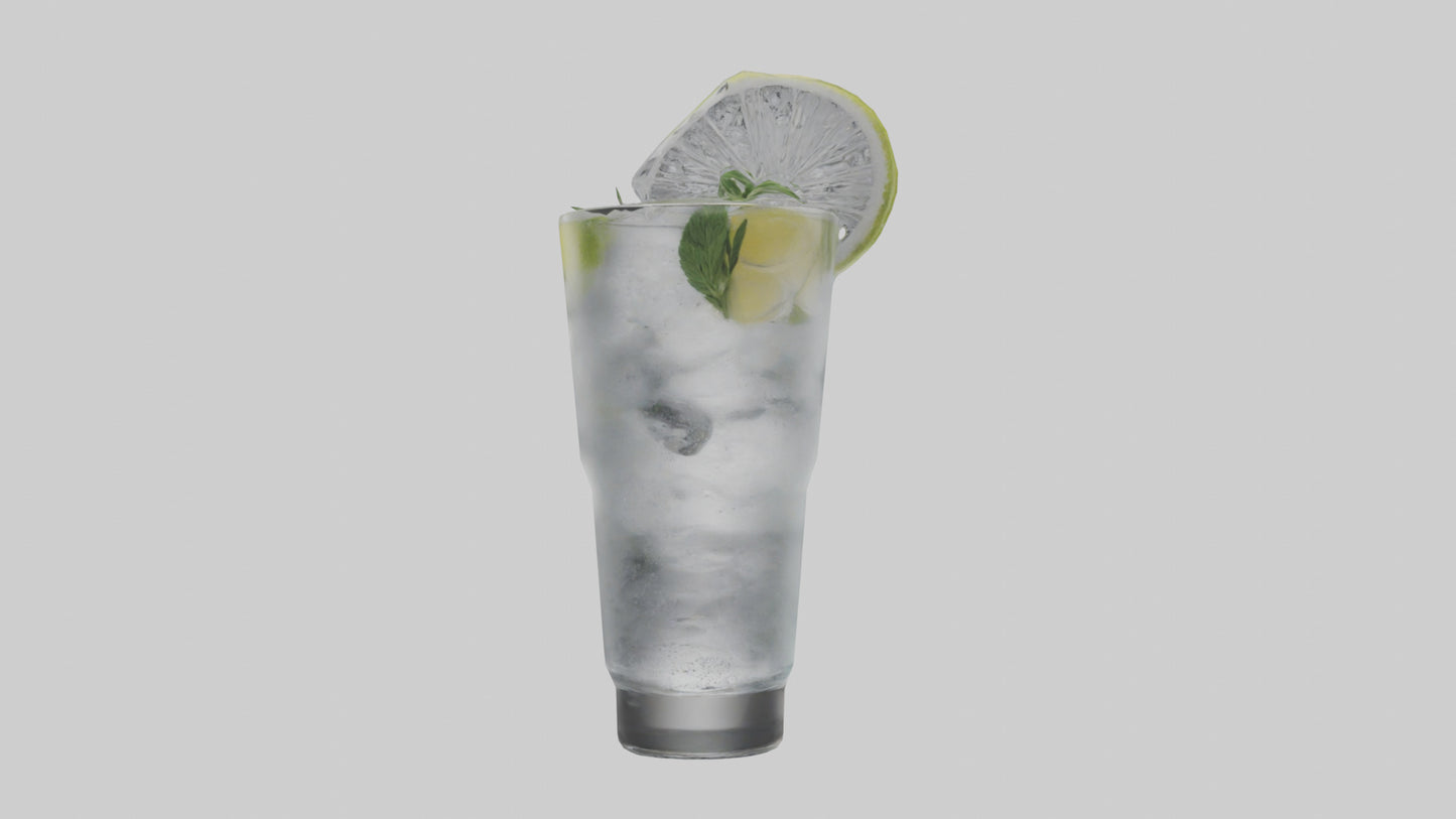 Gin and tonic model VR / AR / low-poly