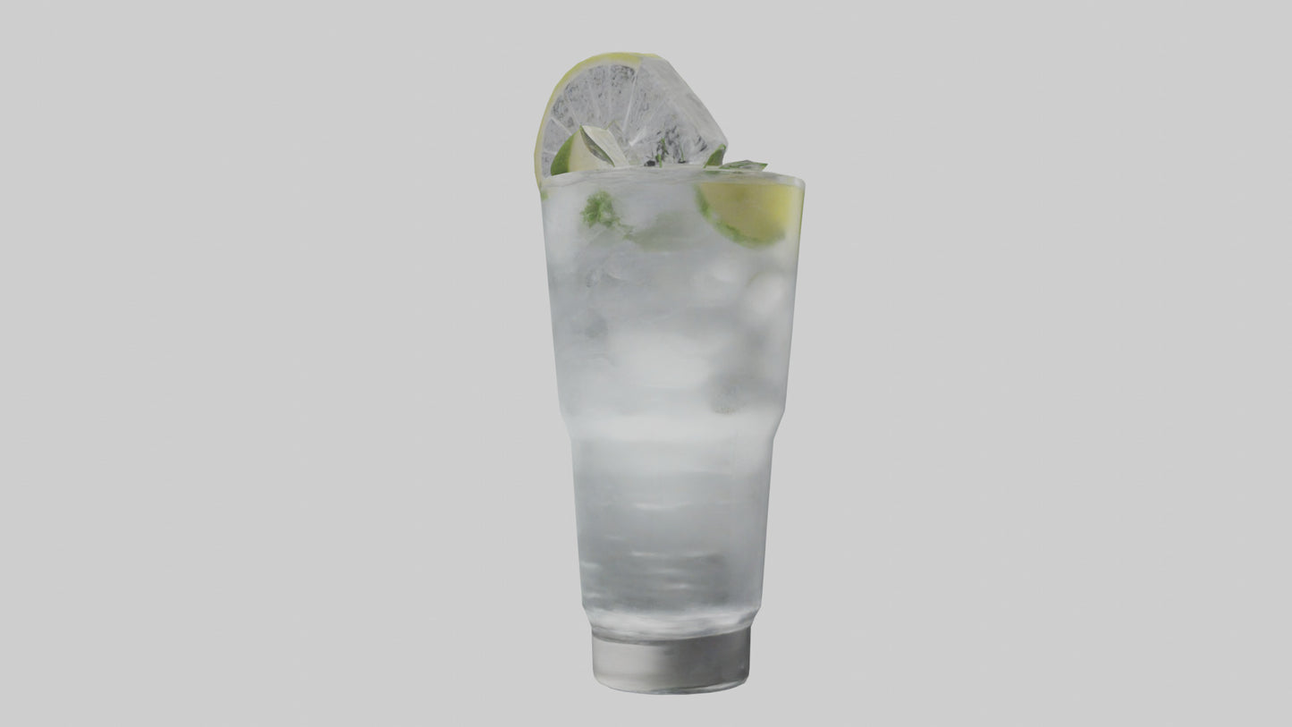 Gin and tonic model VR / AR / low-poly