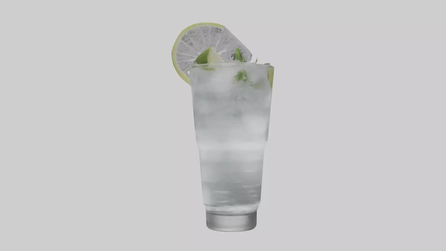 Gin and tonic model VR / AR / low-poly