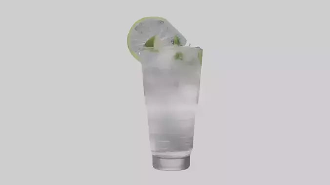 Gin and tonic model VR / AR / low-poly